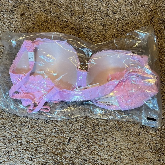Victoria's Secret PINK Wink Lace Balconette Push Up Bra Light Pink Size 32D NWT - Picture 3 of 4